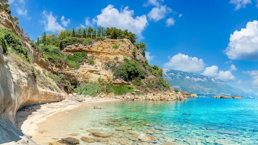 Landscape with Livathou beach in Kefalonia, Ionian island, Greece
