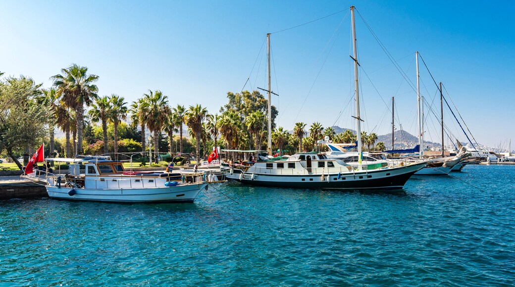 Yalikavak Harbour view in Bodrum Town of Turkey.