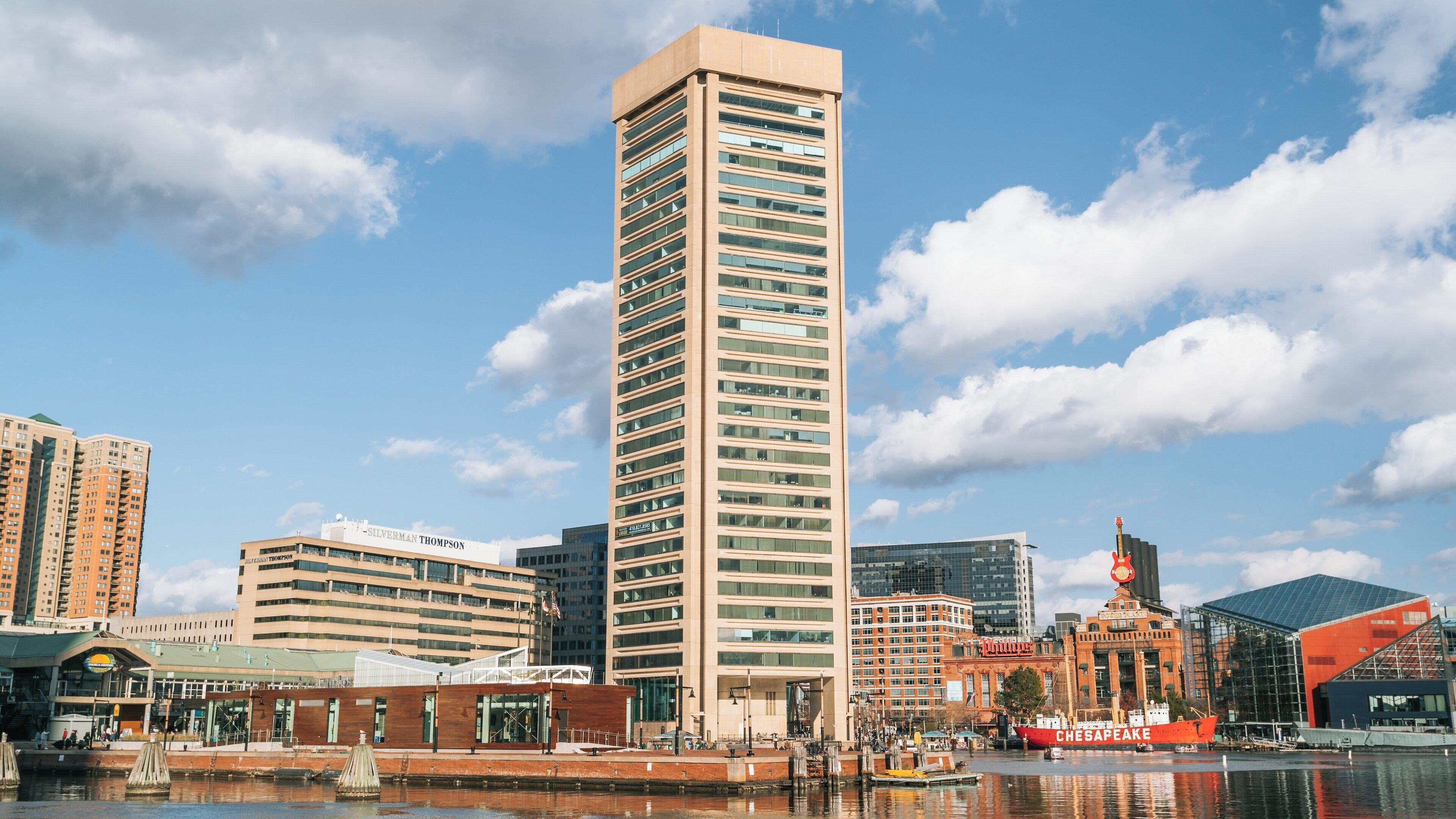 Overlooking downtown Baltimore from the Top of the World Observation Level in Maryland, USA