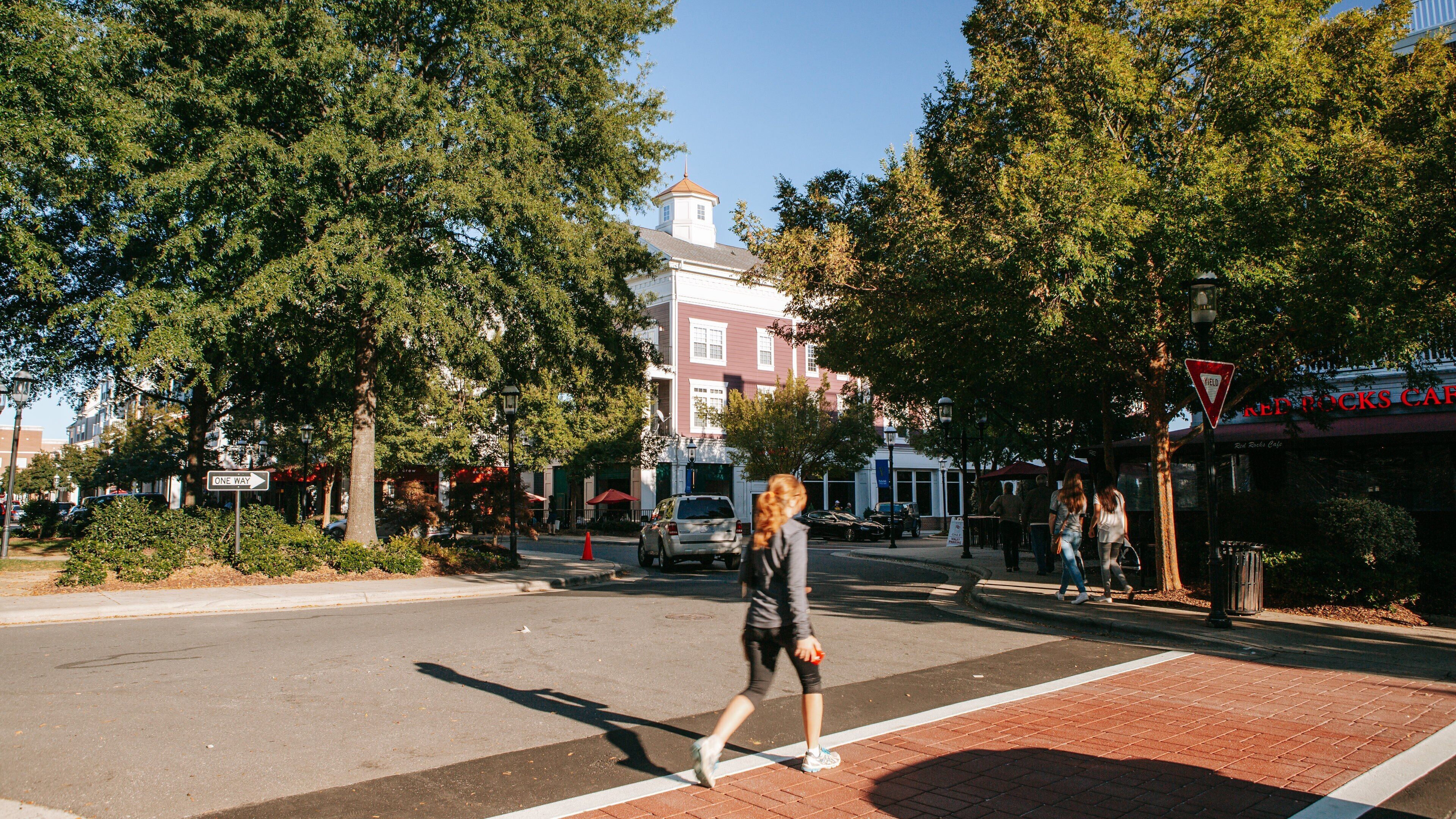 Birkdale Village showing street scenes as well as an individual femail
