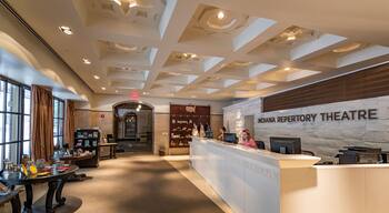 Indiana Repertory Theatre which includes signage and interior views