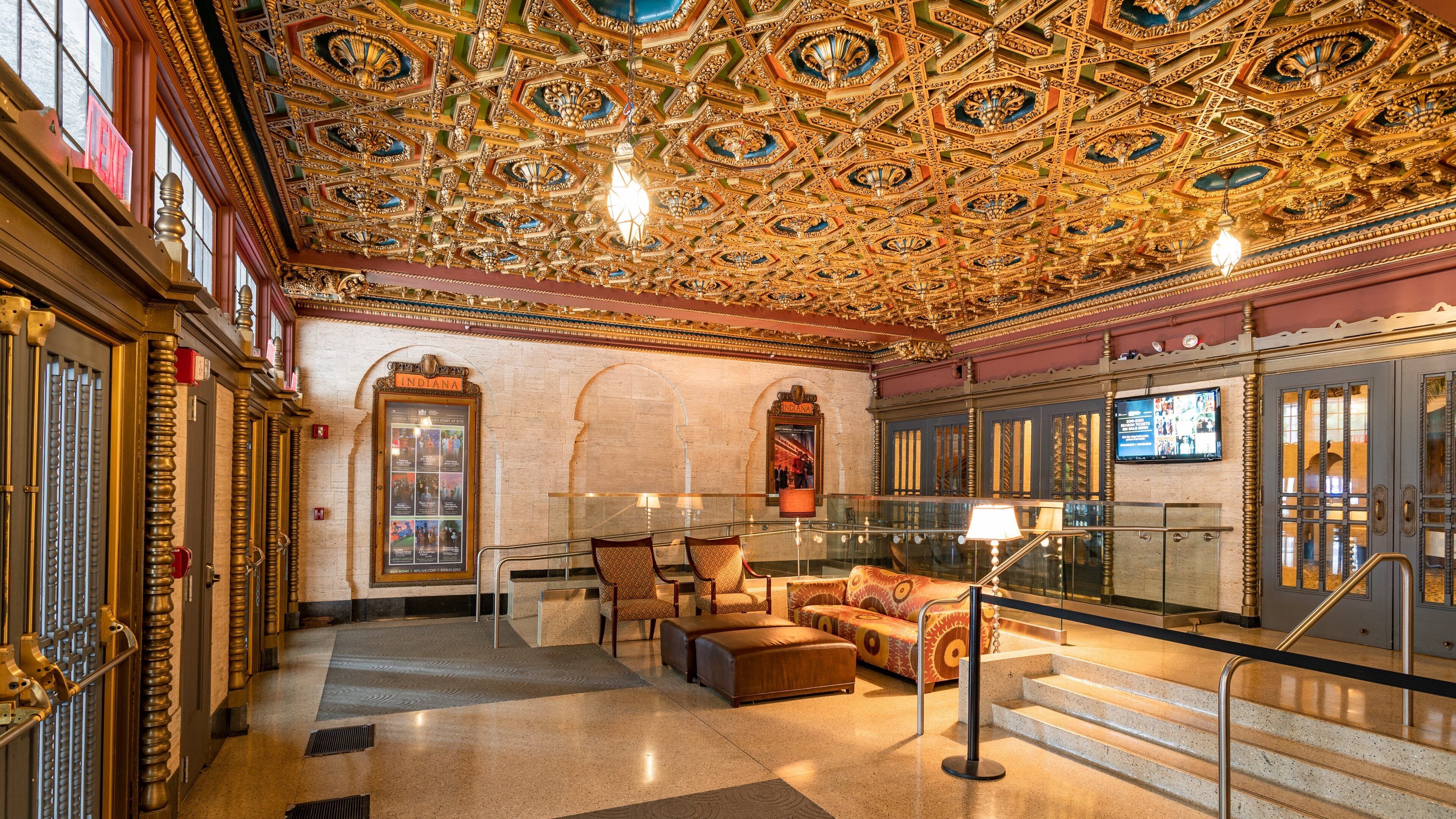 Indiana Repertory Theatre which includes interior views and heritage elements
