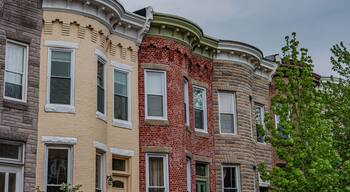 Hampdens Row Homes on a Spring Afternoon, Baltimore Maryland USA