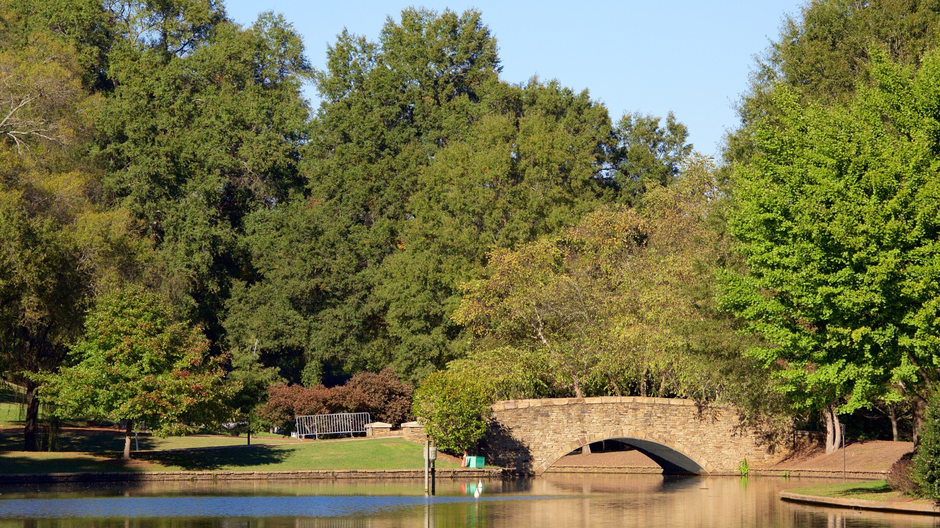 Freedom Park which includes a lake or waterhole, a garden and a bridge