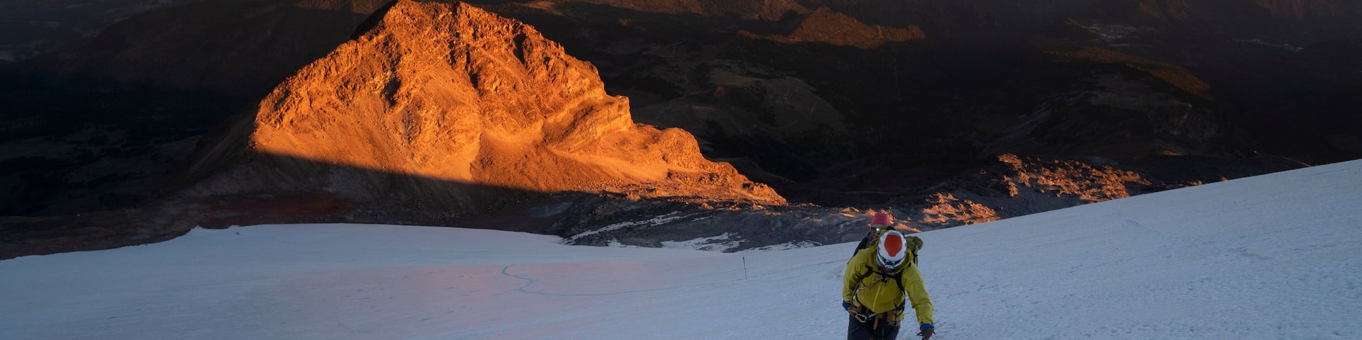 A couple climbing Jamapa glacier at Pico de Orizaba in Mexico