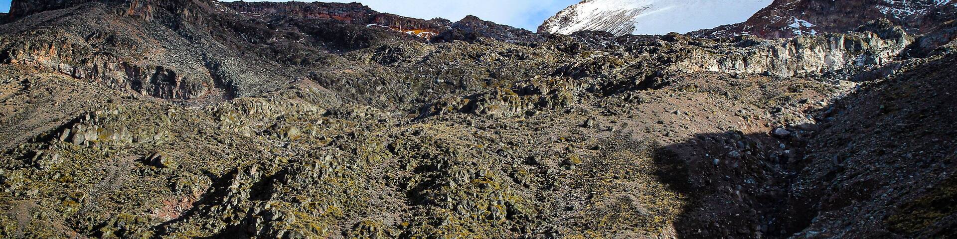 Piedra Grande base camp on the Citlaltépetl volcano in Mexico