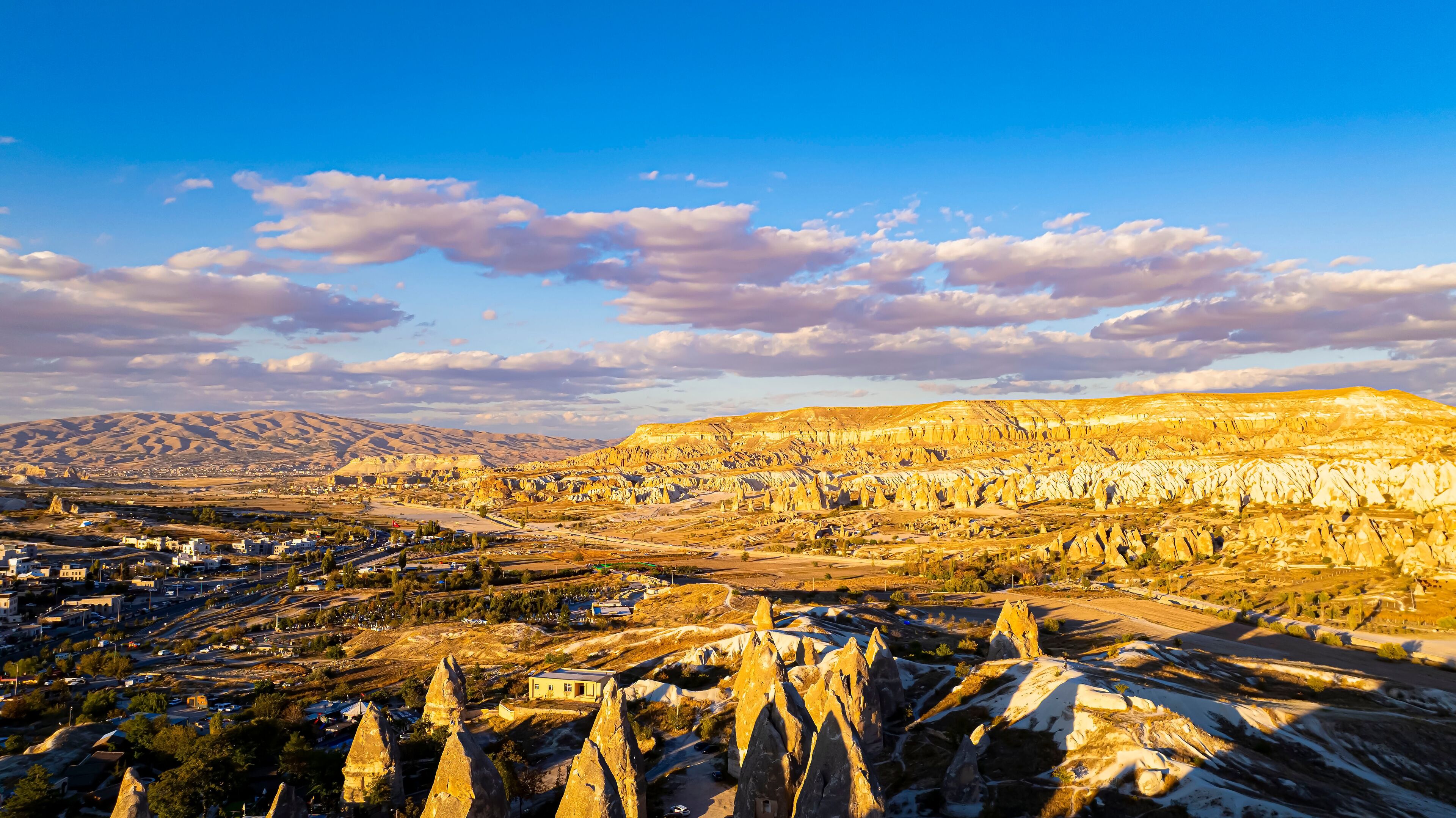 Beautiful landscape with sunset view in the region of capadocia in Turkey