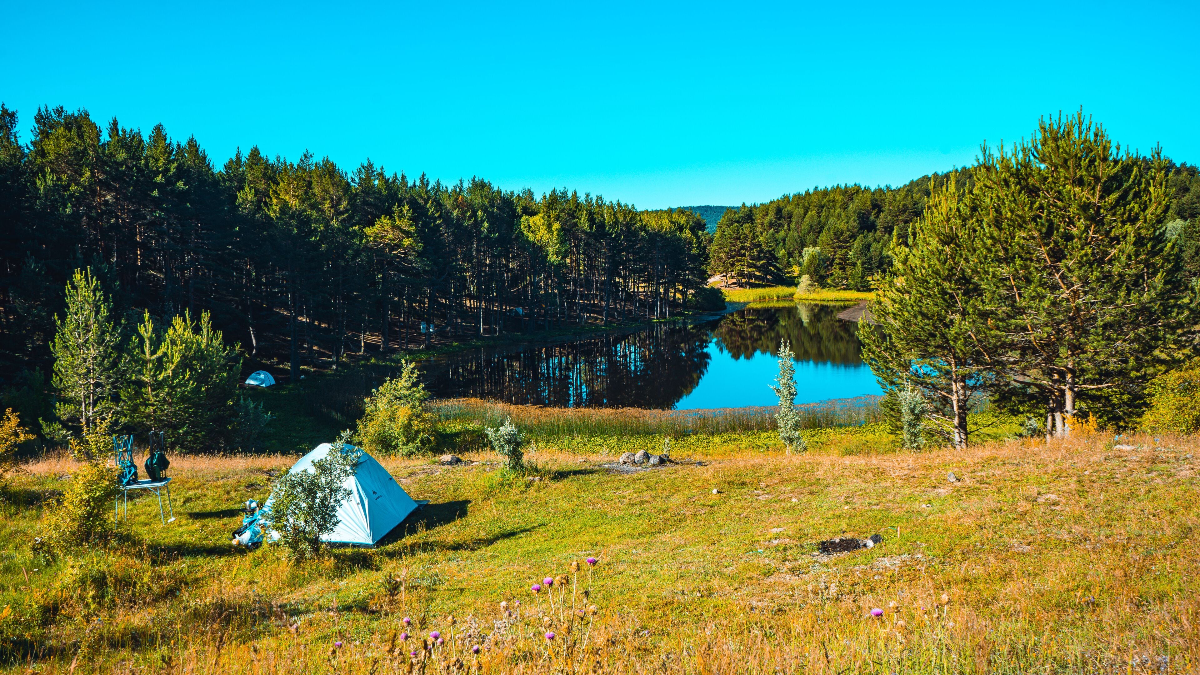 camping in Karagol Geosite, Black Lake, Kizilcahamam, Ankara, Turkey