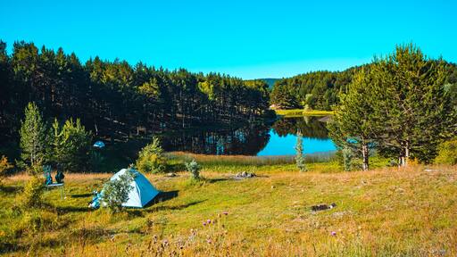 camping in Karagol Geosite, Black Lake, Kizilcahamam, Ankara, Turkey
