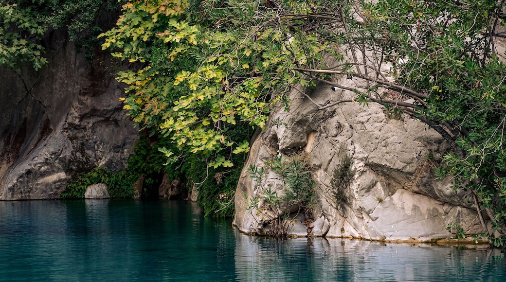 natural rocky canyon with blue water in Goynuk, Turkey