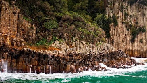Basalt. Volcanic formation. Lava columns formed by the sea view. Güzelcehisar Lava columns. Bartın Türkiye.