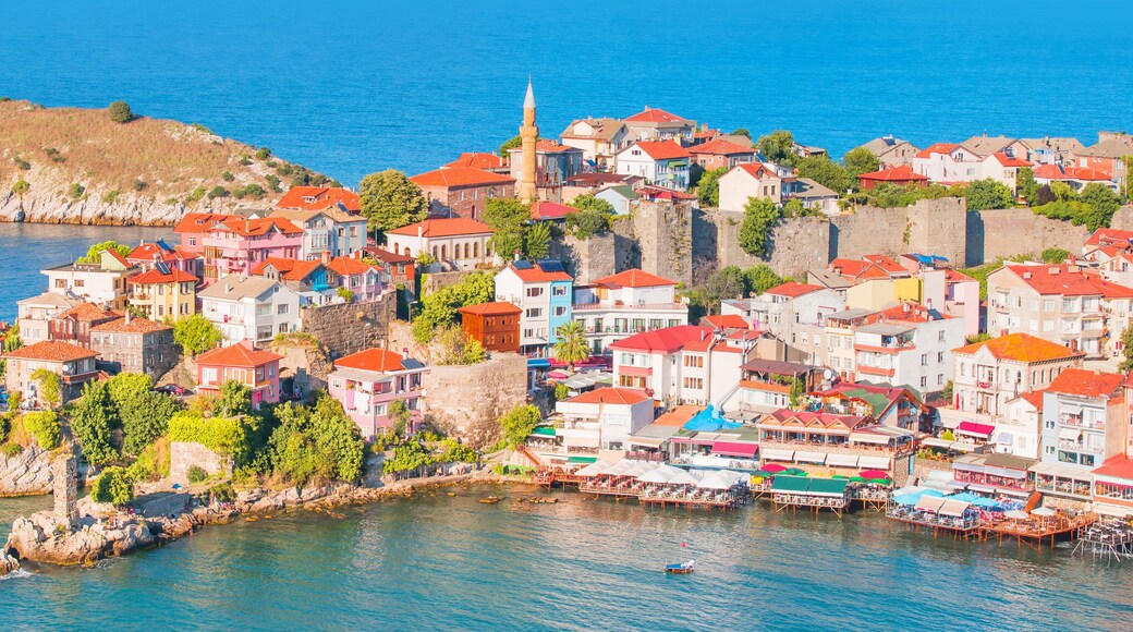 Beautiful cityscape on the mountains over Black sea - Amasra, Turkey