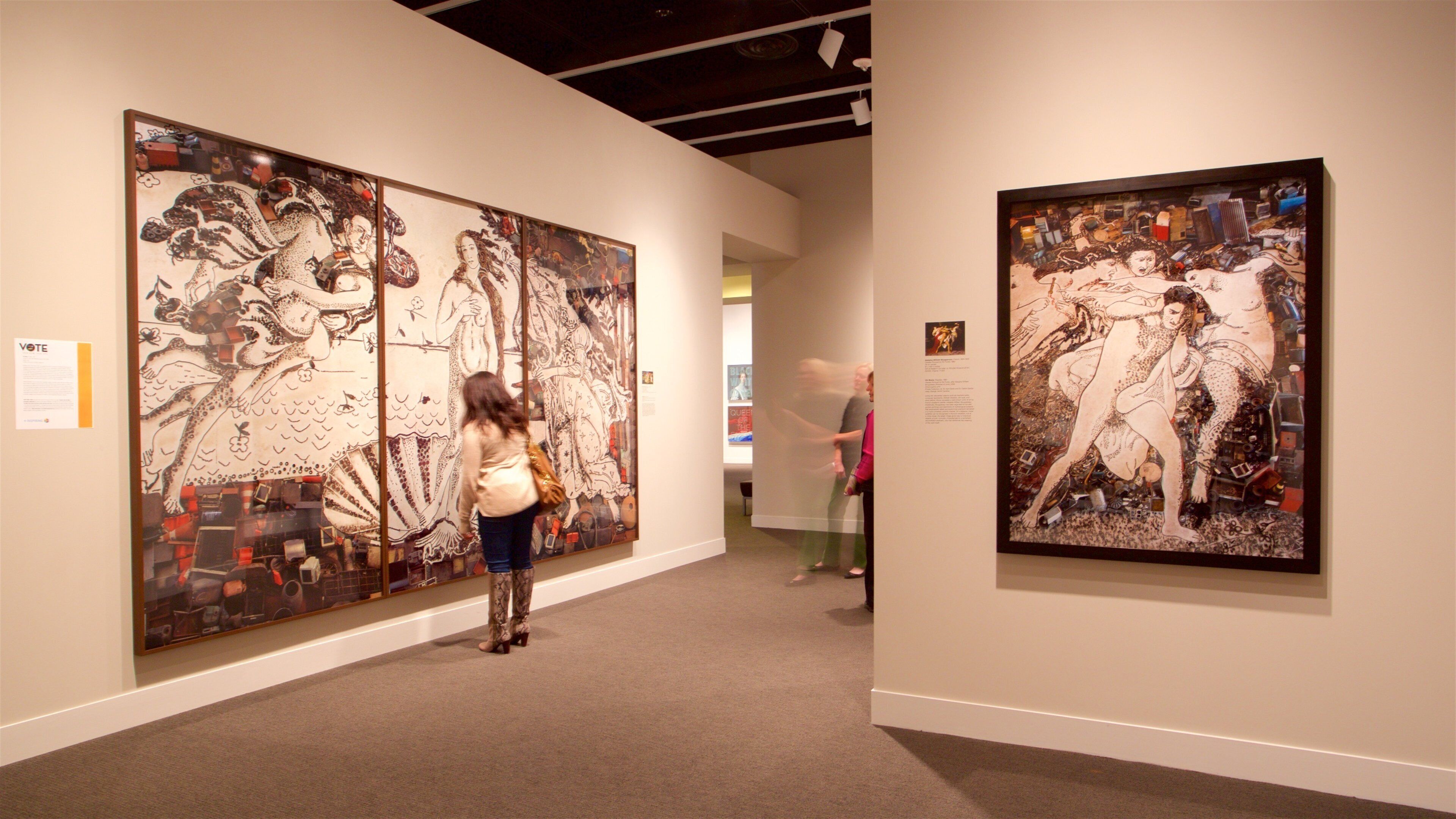 Mint Museum Randolph som omfatter kunst og interiør såvel som en kvinde