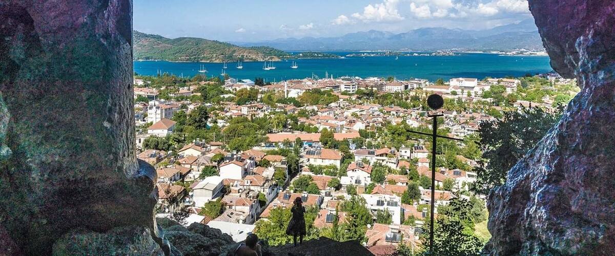 Looking across Fethiye from the Lycian Tombs.