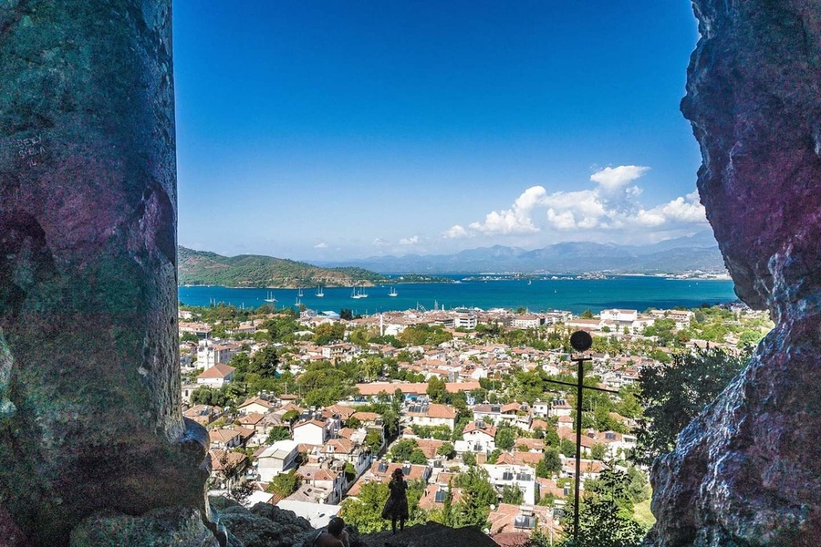 Looking across Fethiye from the Lycian Tombs.