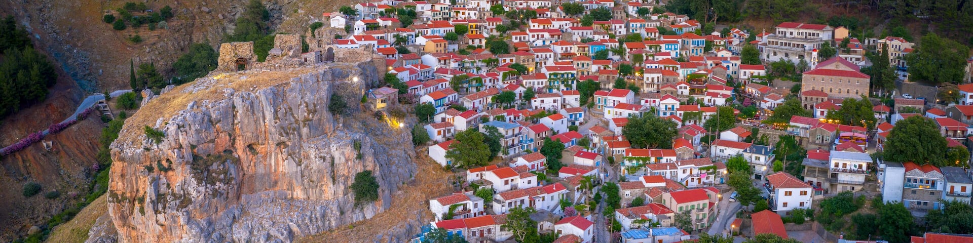 Chora is a traditional medieval village and capital of Samothraki island, Greece