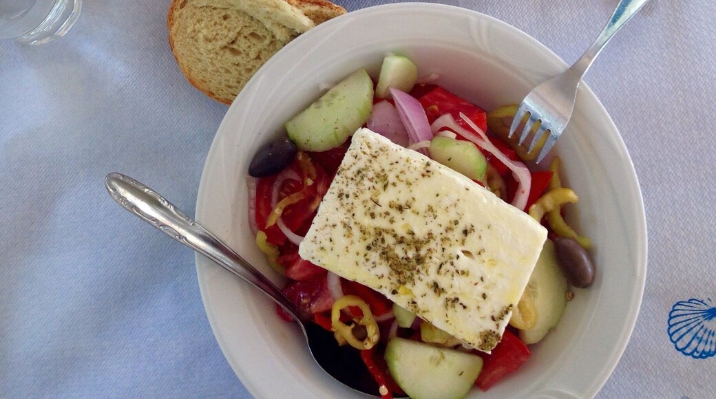 Simply Greek food #greeksalad #tzatziki #octopusinvinegar #delicious