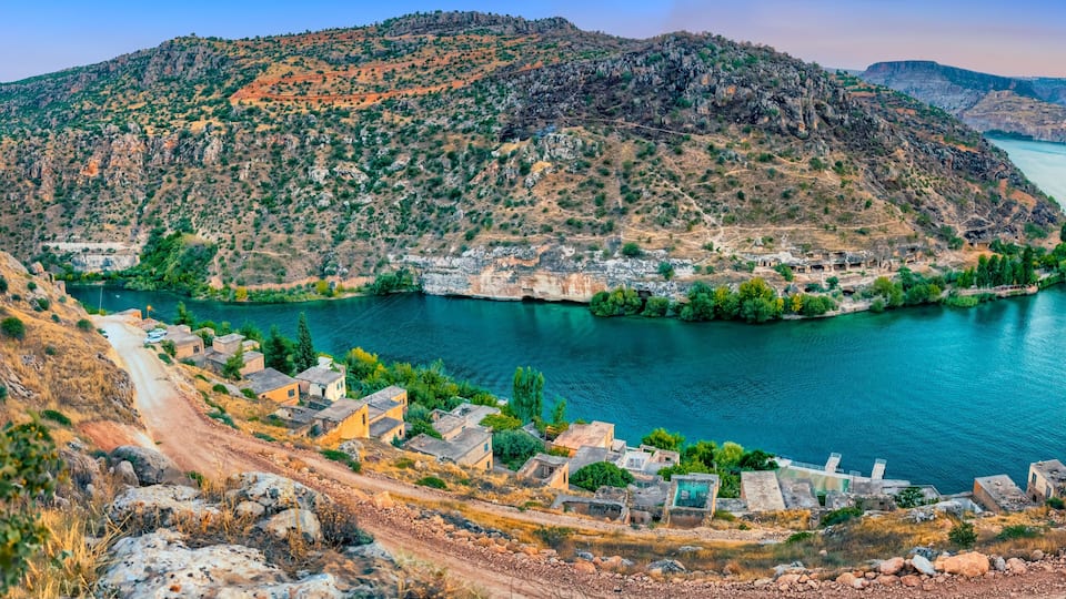 Landscape view of old Halfeti Town in Sanliurfa