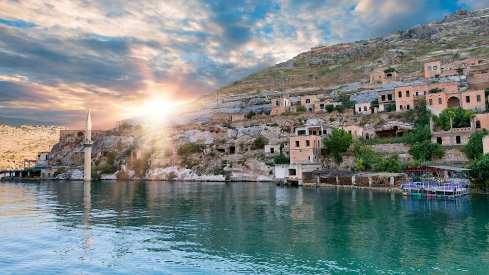 Sunken village Halfeti in Gaziantep Turkey