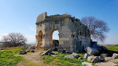 The north church and colonaded road in Castabala-Hierapolis ancient city is located in the 12 km north-northwest of Osmaniye.