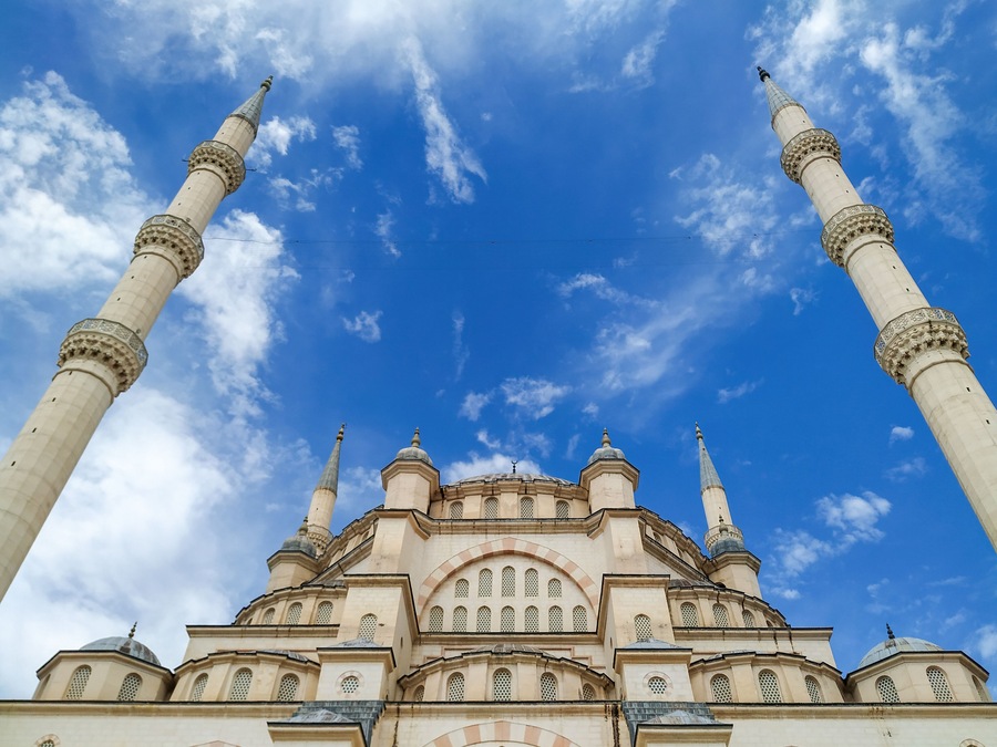 adana, adana mosque, architecture, building, building exterior, dome, exterior, famous, famous place, islam, islamic, islamic architecture, landmark, low angle, minaret, minarets, mosque, muslim, otto