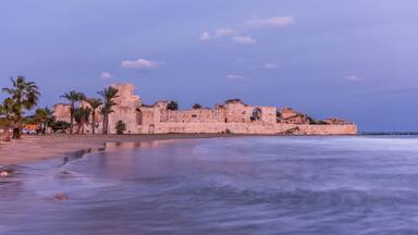 The Ancient Kizkalesi Castle view in Turkey
