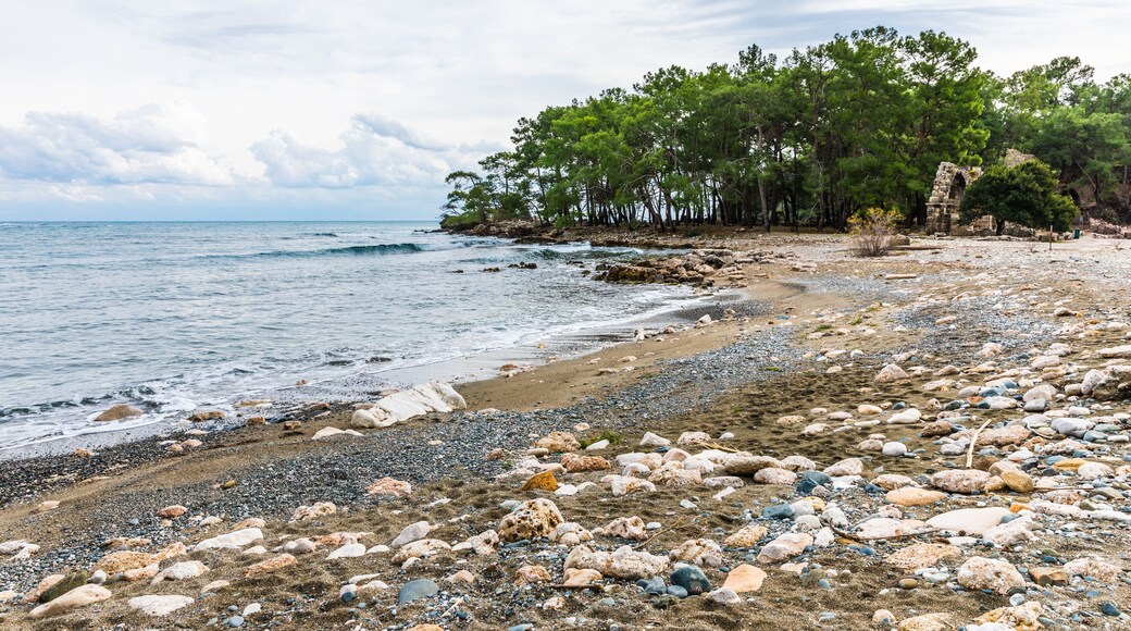 Mediterranean coast in the surroundings of the ancient town Phaselis, Turkey