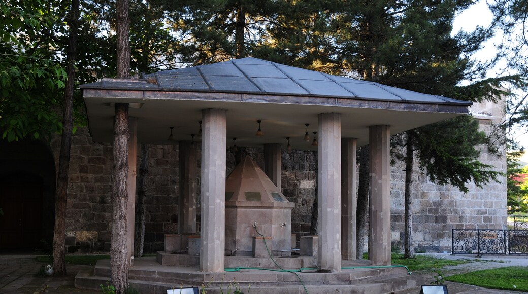 Historical Okuz Mehmet Pasha Mosque and Caravanserai in Ulukisla, Nigde, Turkey.