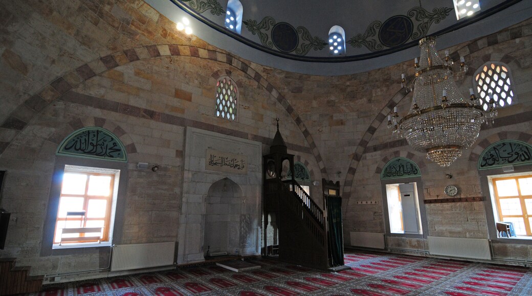 Historical Okuz Mehmet Pasha Mosque and Caravanserai in Ulukisla, Nigde, Turkey.
