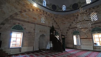 Historical Okuz Mehmet Pasha Mosque and Caravanserai in Ulukisla, Nigde, Turkey.