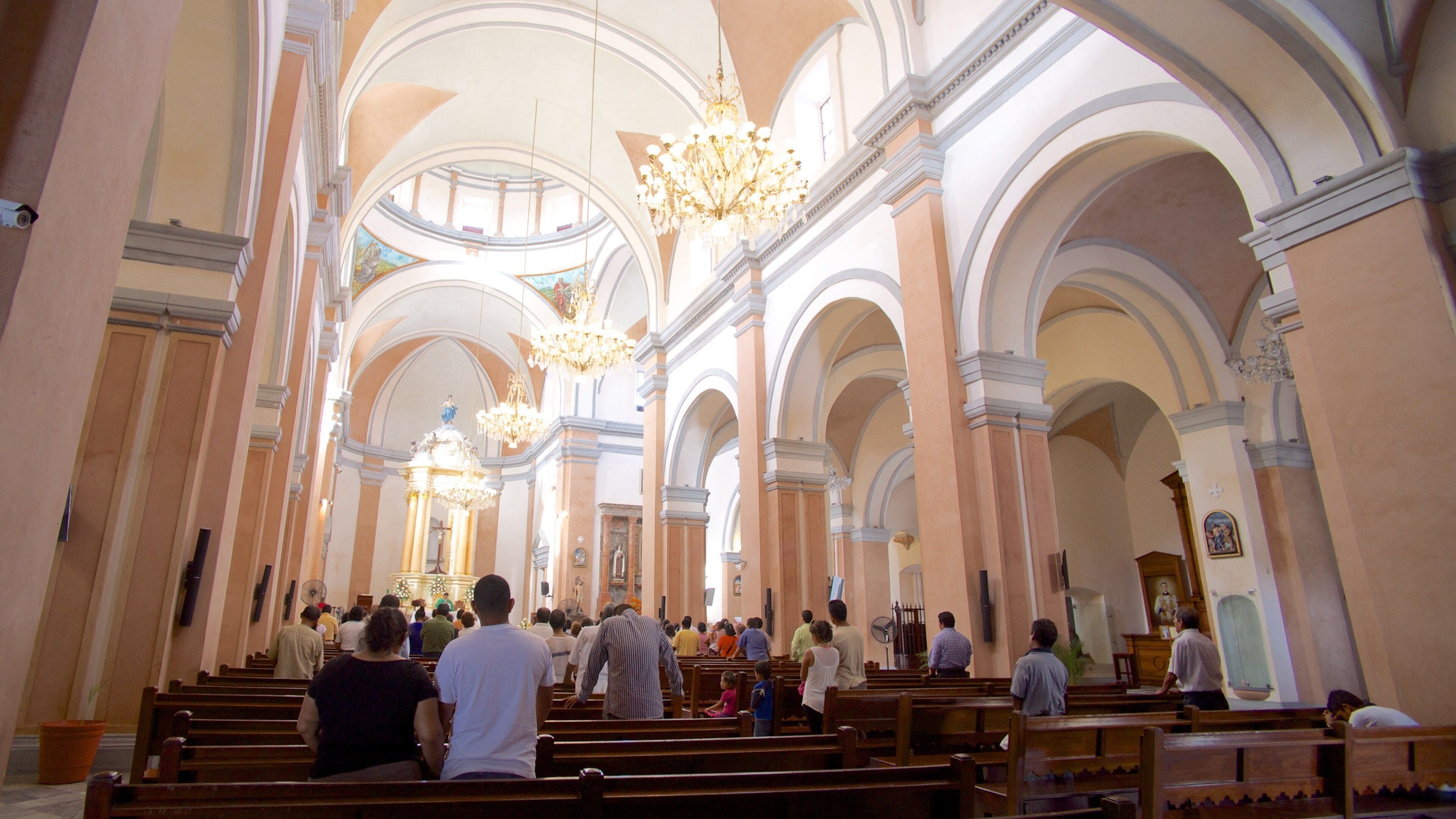 Veracruz Cathedral which includes heritage architecture, interior views and religious aspects