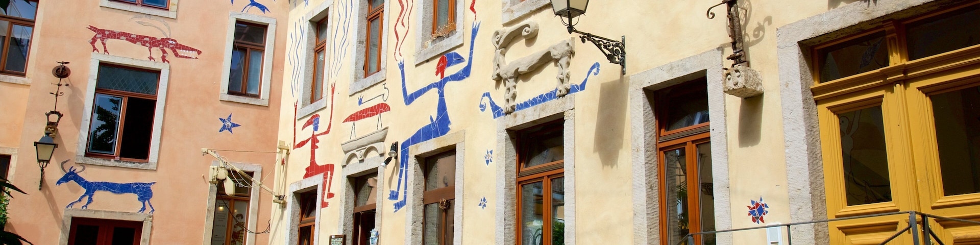 Kunsthofpassage welches beinhaltet Straßenszenen und Outdoor-Kunst