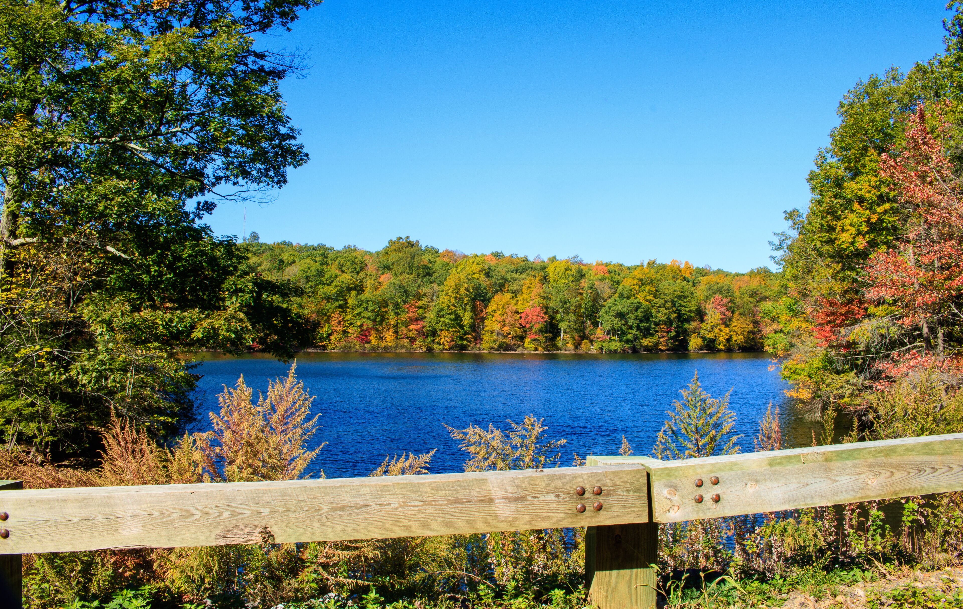 The reservoir beyond the fence