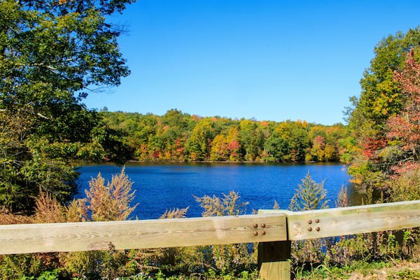 The reservoir beyond the fence