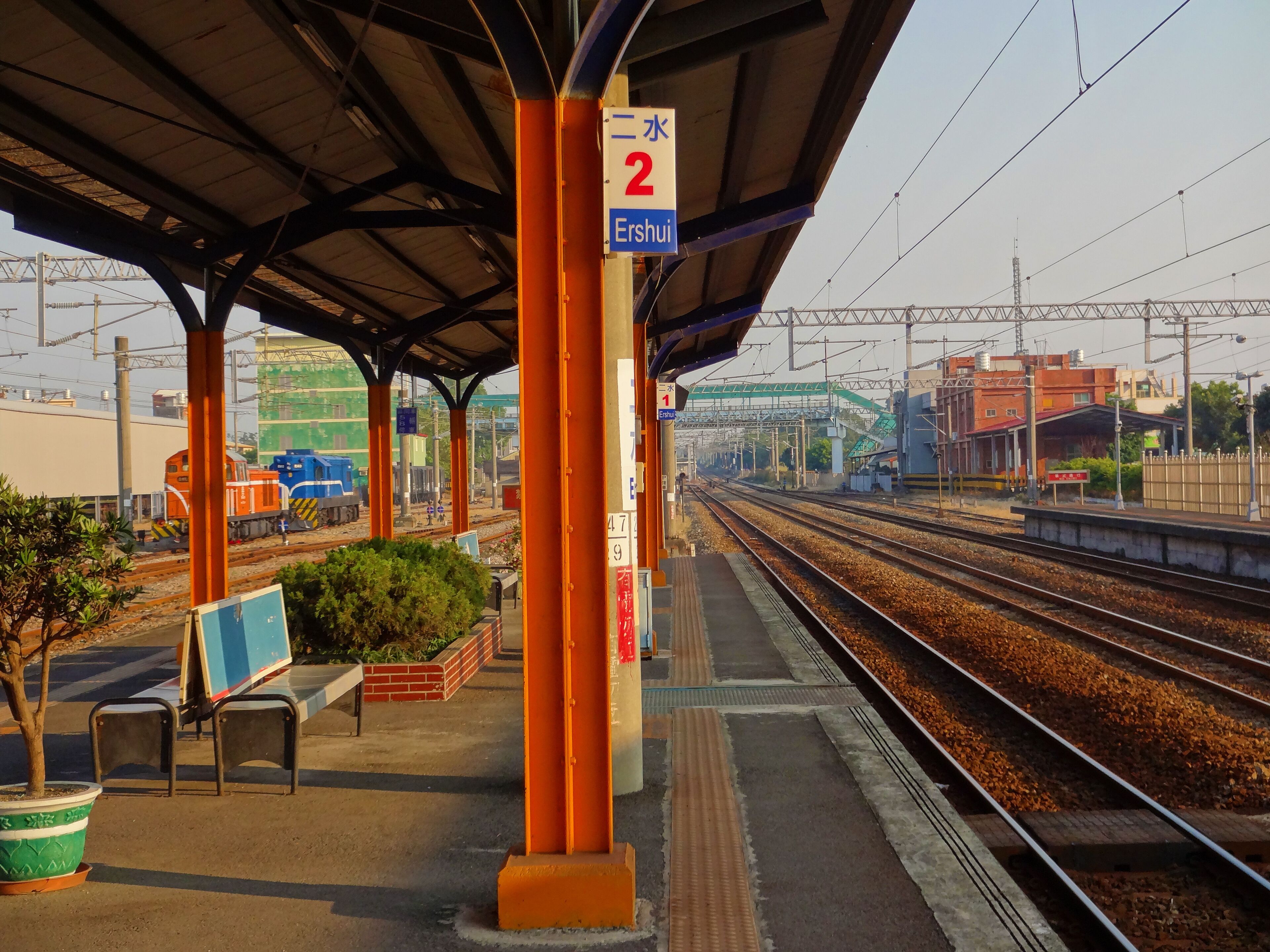 The platform of Ershui in Taiwan while sunset
