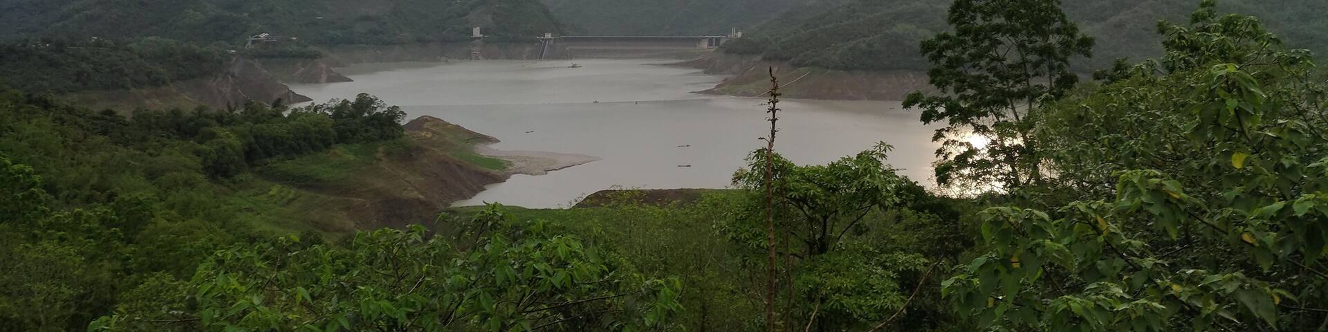 Sun streaks over Zengwen Reservoir.