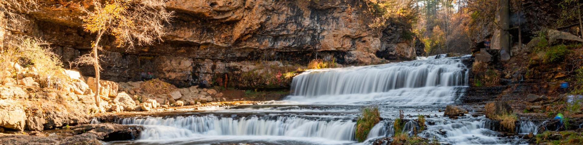 Waterfall at Willow River State Park in Hudson Wisconsin in fall