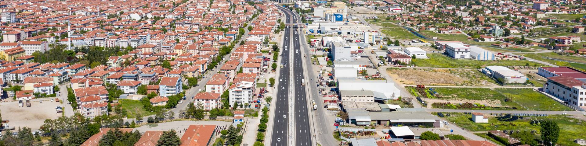 Aerial view of Polatlı,Ankara in TURKEY.
