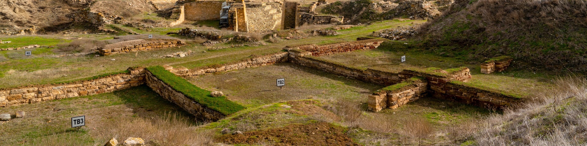 Polatlı, Ankara, Turkey - December 24 2023: Yassihoyuk, Gordion antique city ruins for Phrygians and Phrygia