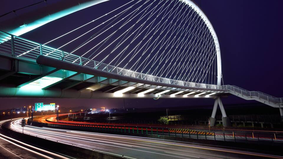 Harp Bridge in Hsinchu Xiangshan, Taiwan.