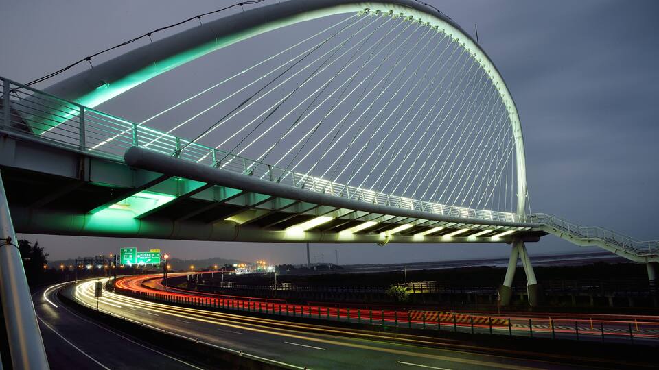 Harp Bridge in Hsinchu Xiangshan, Taiwan.