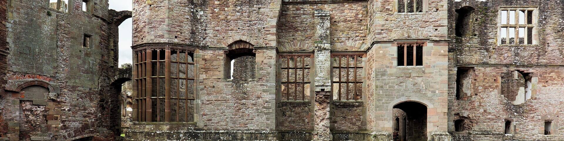 The castle courtyard highlights some of the fine details that went into the castle construction.
Raglan is a grand 15th-century castle that eventually fell to Parliamentary forces during the English Civil War (1646). The castle was surrendered mostly in-tact, but was slighted (purposefully disabled) to prevent any future use as a fortification.
Today it's an atmospheric ruin that makes for a fun visit.