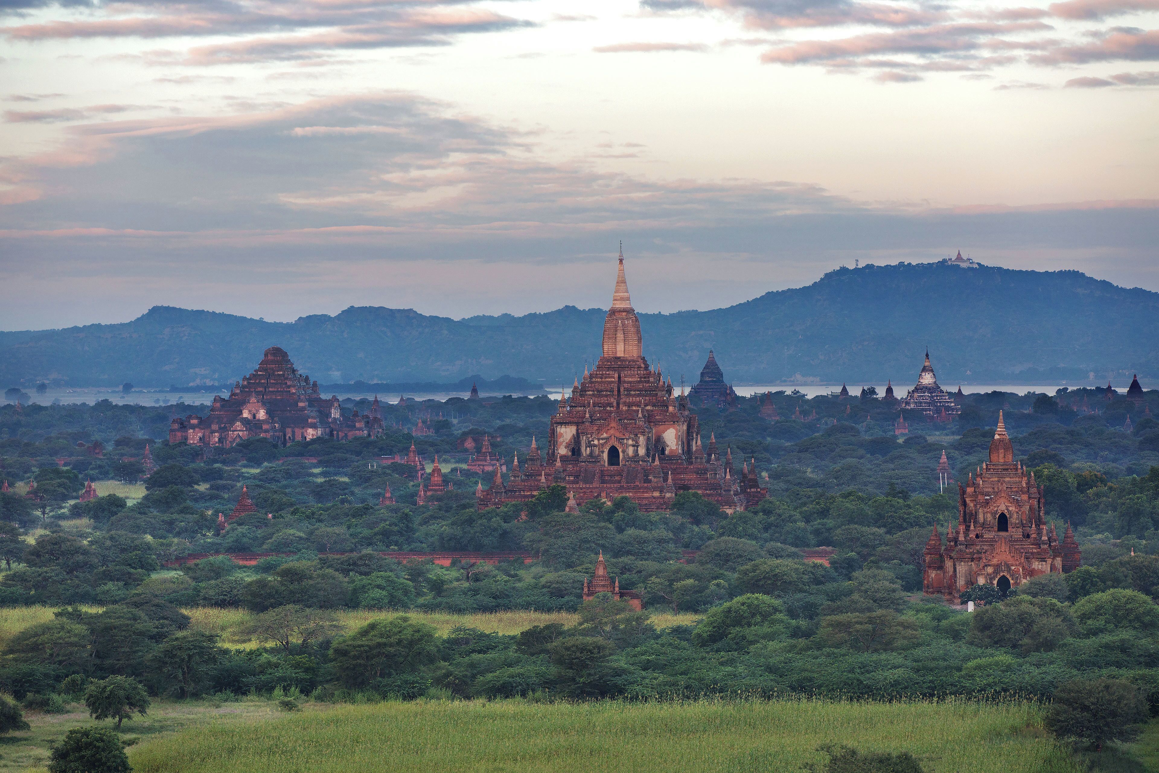 Even on an overcast morning, you won't regret a float over the temples of Bagan.