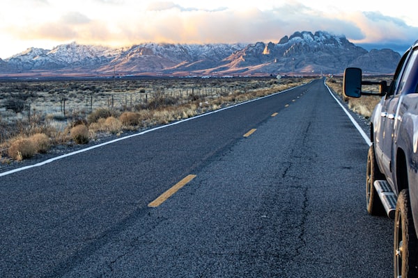 Sunrise over the Florida Mountains seen from Rock Hounding State Park Deming New Mexico