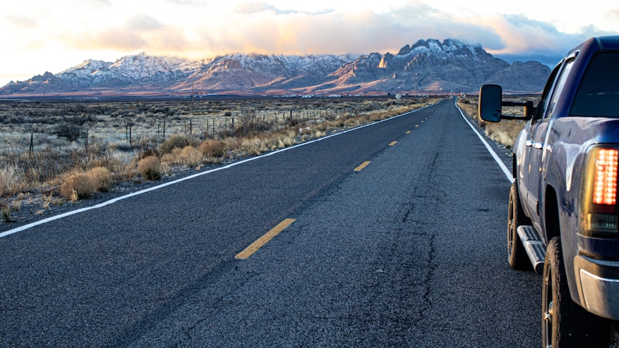 Sunrise over the Florida Mountains seen from Rock Hounding State Park Deming New Mexico