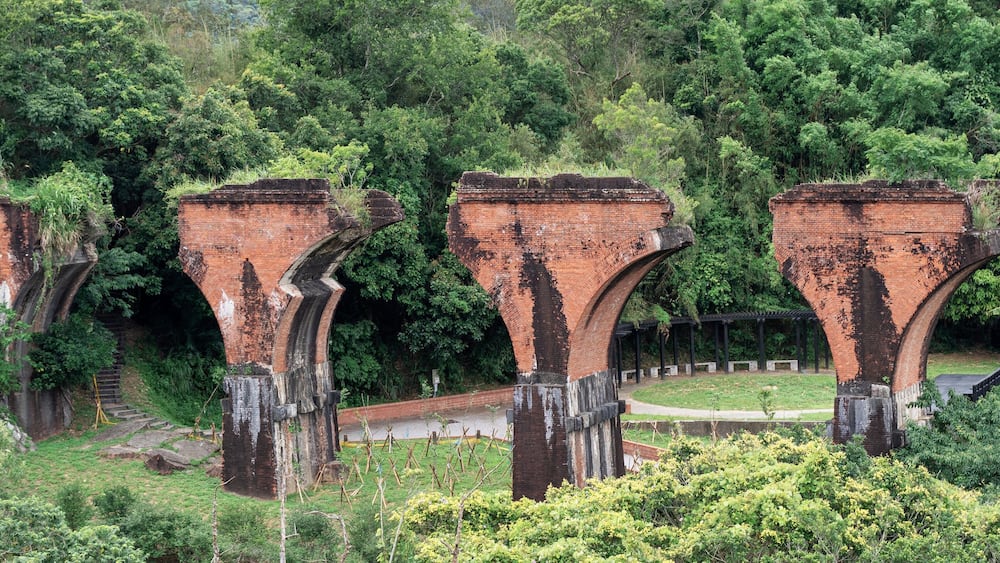 Longteng Broken Bridge, Yutengping Bridge in Longteng Village, Sanyi Township, Miaoli County, Taiwan, a famous travel destination, lifestyle.