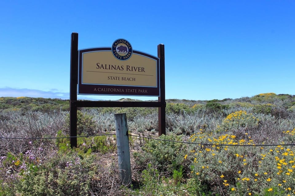 A sign for Salinas River State Beach, a California State Park.