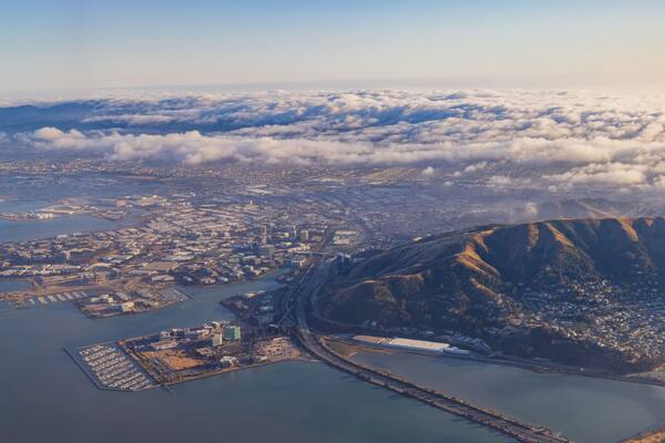 Aerial view of the San Bruno Mountain State and County Park