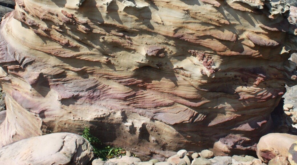 This is another shot of the Nanya Peculiar Rocks. They remind me of ice cream swirls! These sandstone rocks were eroded by the sea. The iron and copper deposits in them created the beautiful stripes. #roadtrip