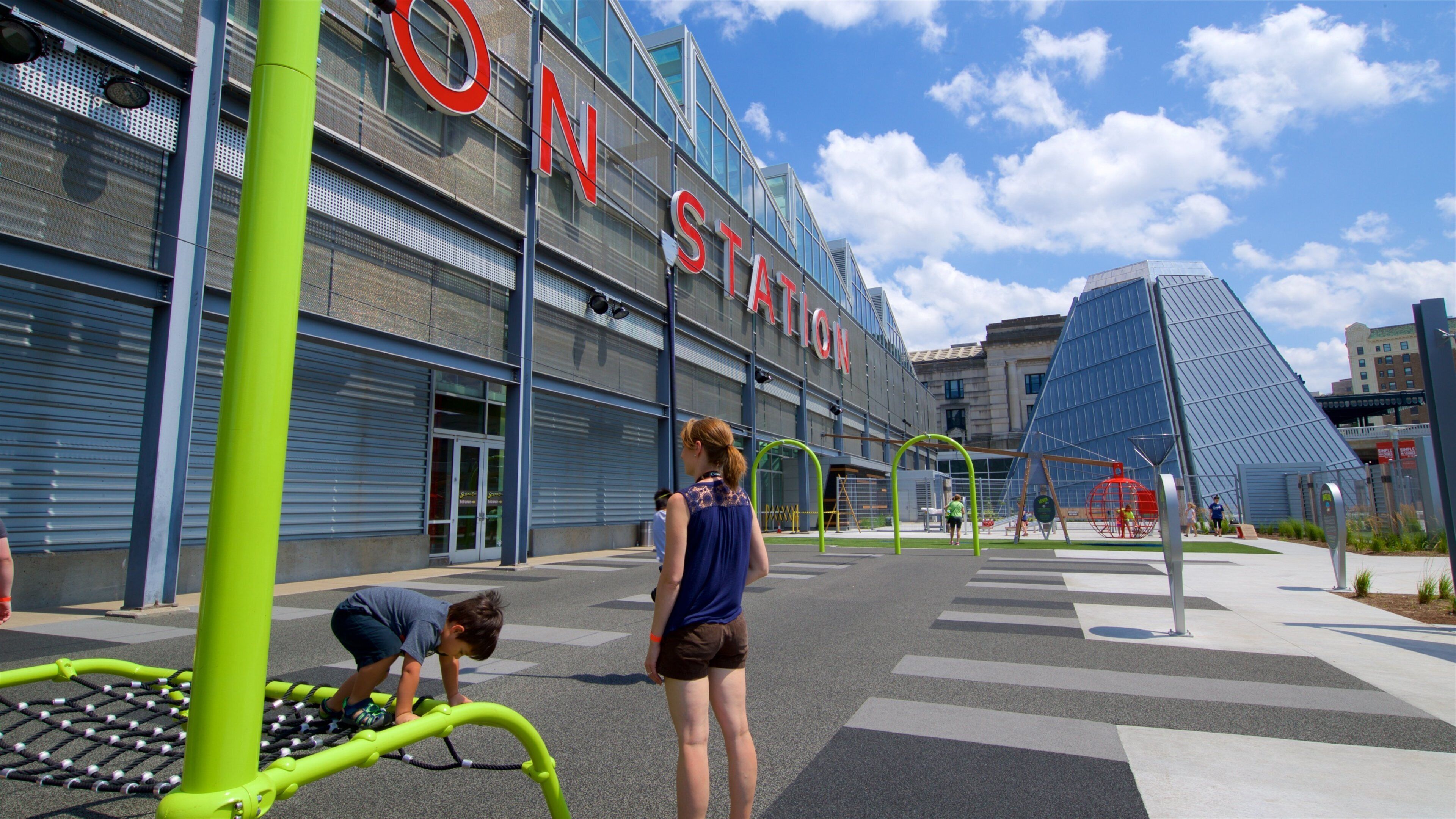 Science City at Union Station which includes a playground, signage and a park
